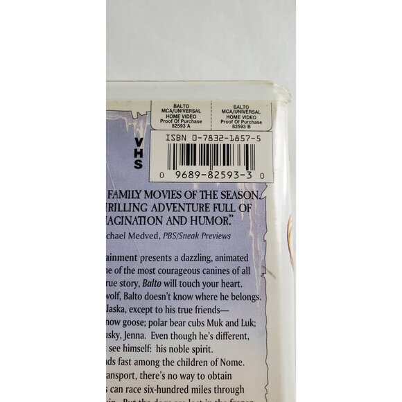 Vintage Balto VHS Tape 1995 - Universal Studios - Clamshell - Picture 5 of 11